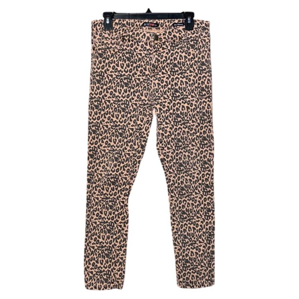 JustFab Faded Leopard Print Jeans - Size 8 / 29